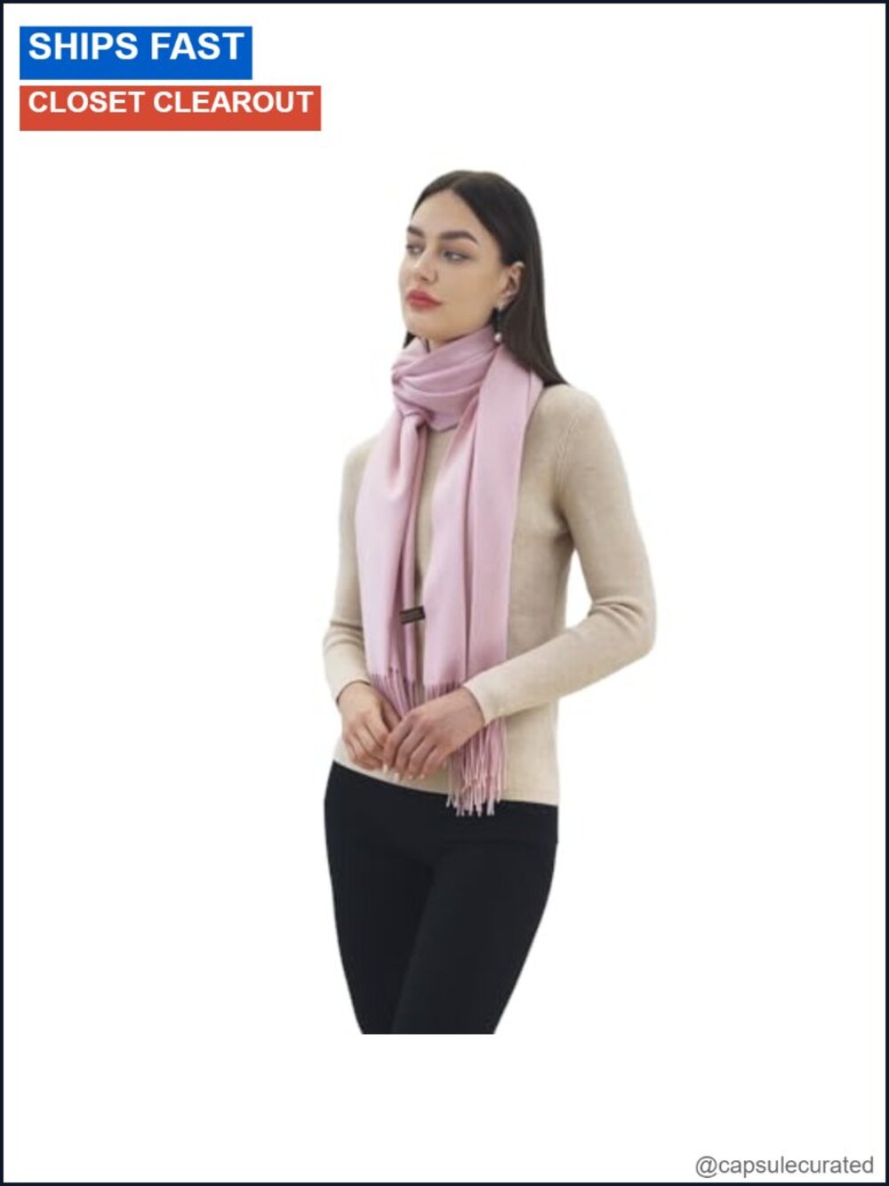 100% Pure Cashmere Shawl Wrap, Extra Large Winter Scarf, Versatile Pashmina - Picture 3 of 5